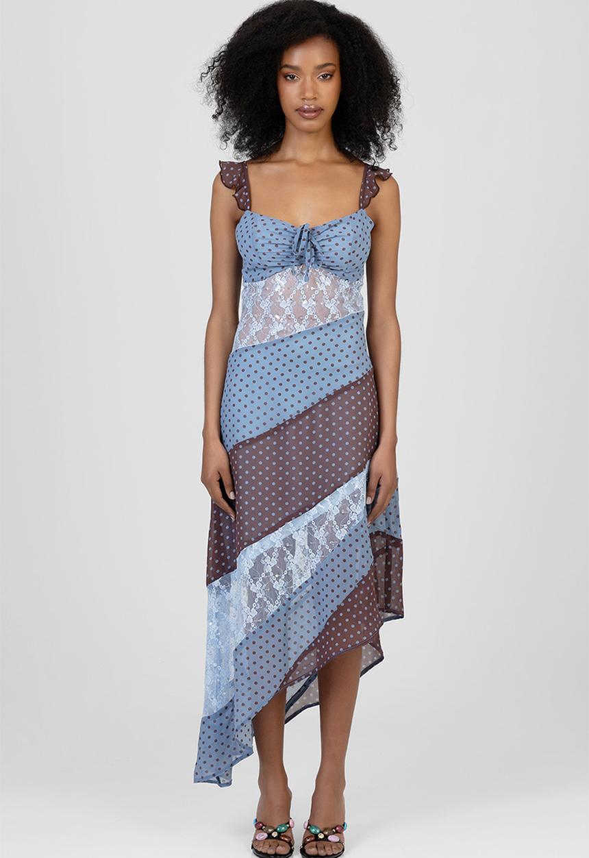 SISSY BOY - Call Me Extra Asymmetric Dress - Blue