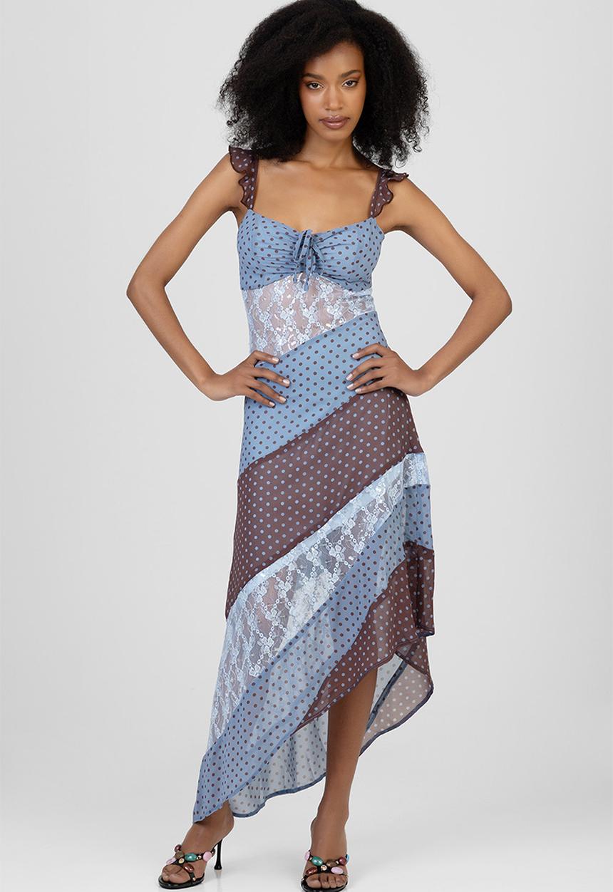 SISSY BOY - Call Me Extra Asymmetric Dress - Blue