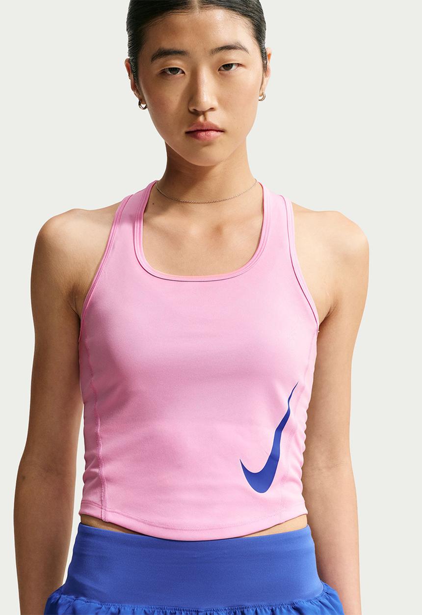 Nike - W Nk Tempo Swoosh Run Df Tank - Pink Rise/Reflective Silv/Old Royal