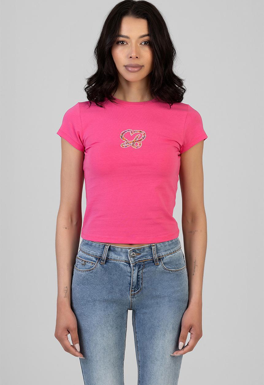 SISSY BOY - Wild Heart Baby T-shirt - Bright Pink