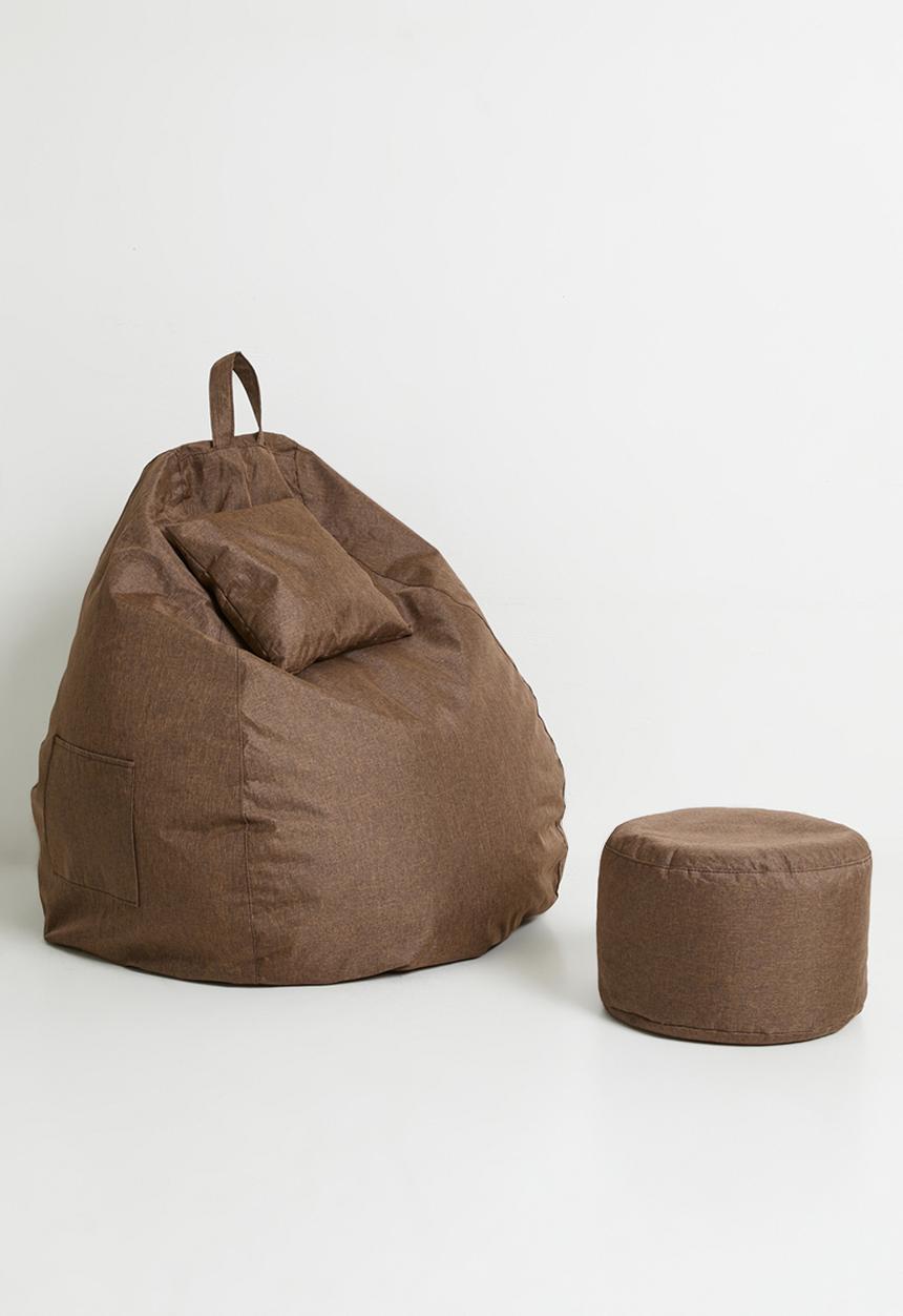 Pop Candy - Bean bag with ottoman - brown