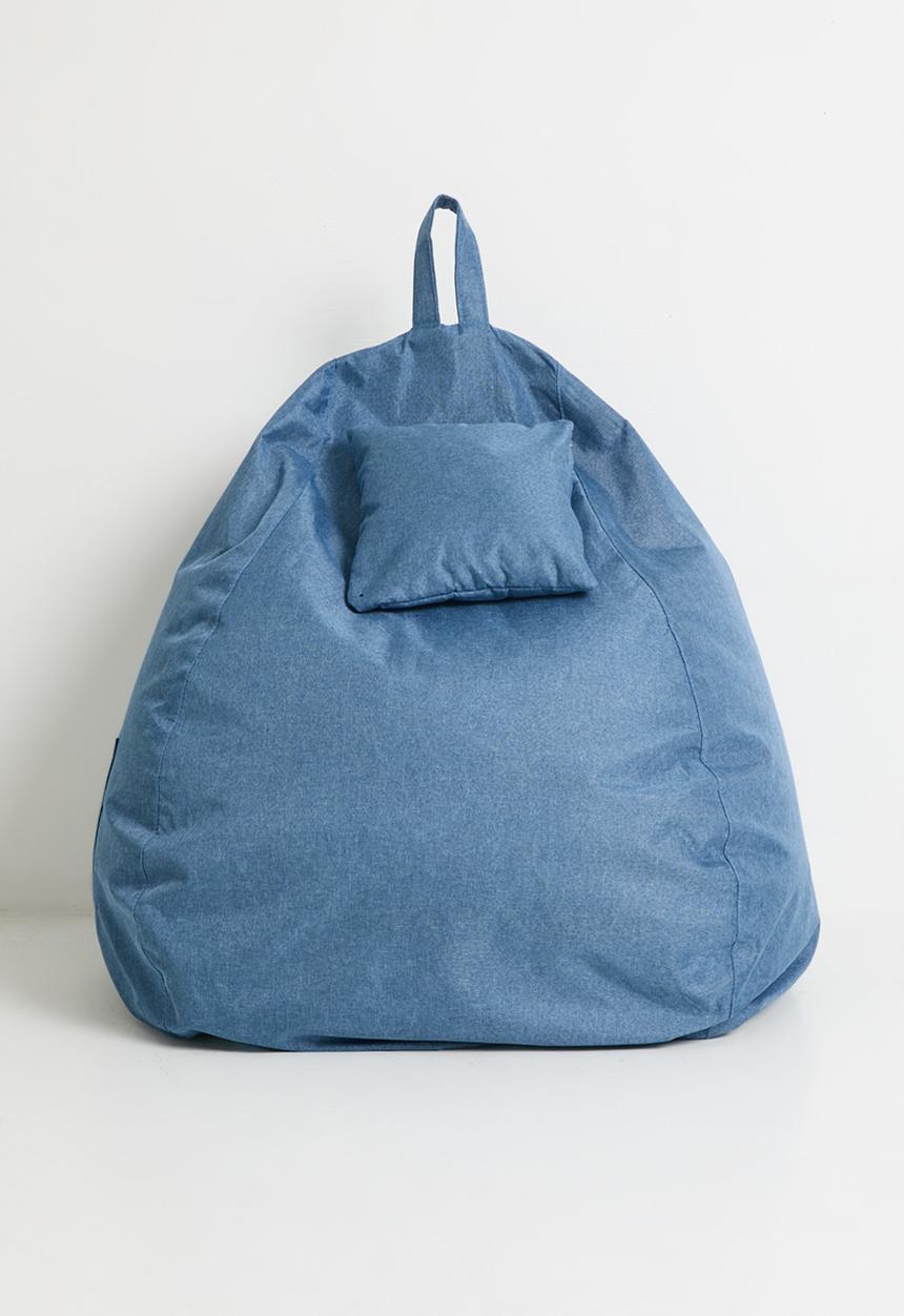 Pop Candy - Bean bag with ottoman - blue