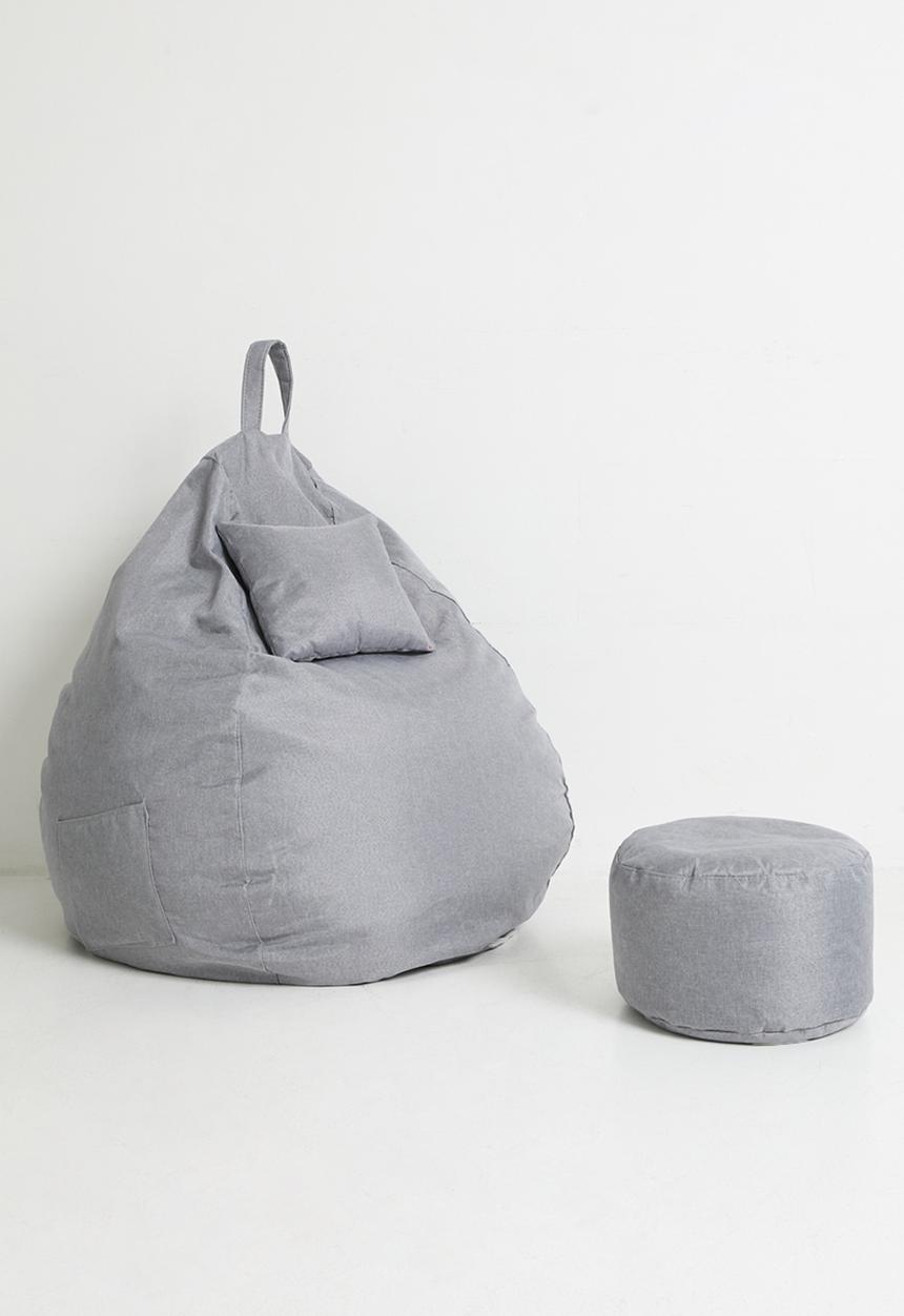 Pop Candy - Bean bag with ottoman - grey