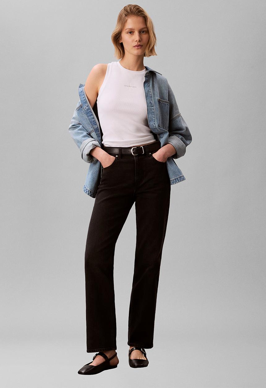 Calvin Klein - High rise straight midnight black - midnight black