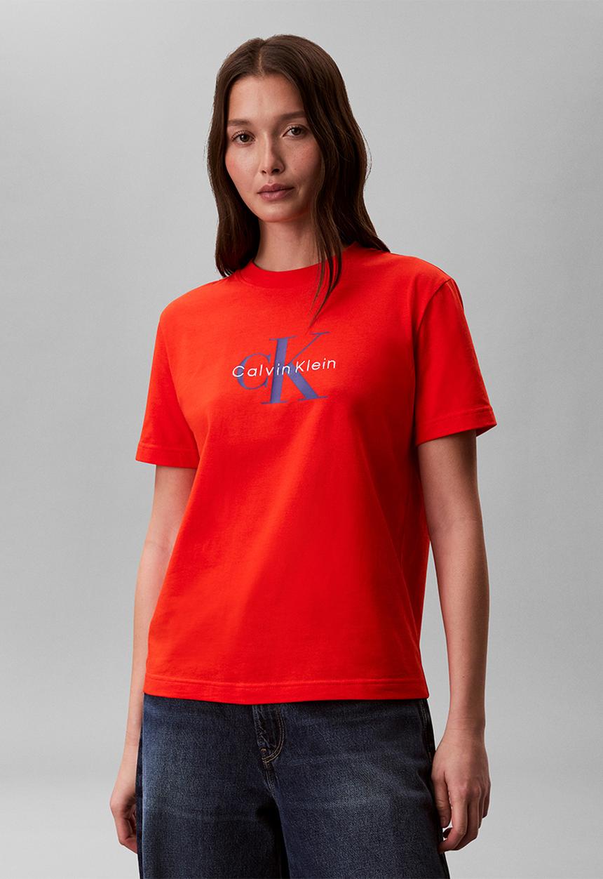Calvin Klein - Hero ss classic monologo cneck tee - orange.com