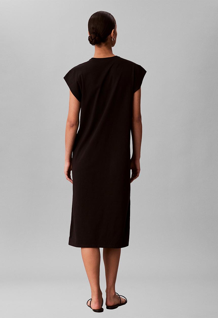 Calvin Klein - Ss crew hvy jersey easy midi dress - black