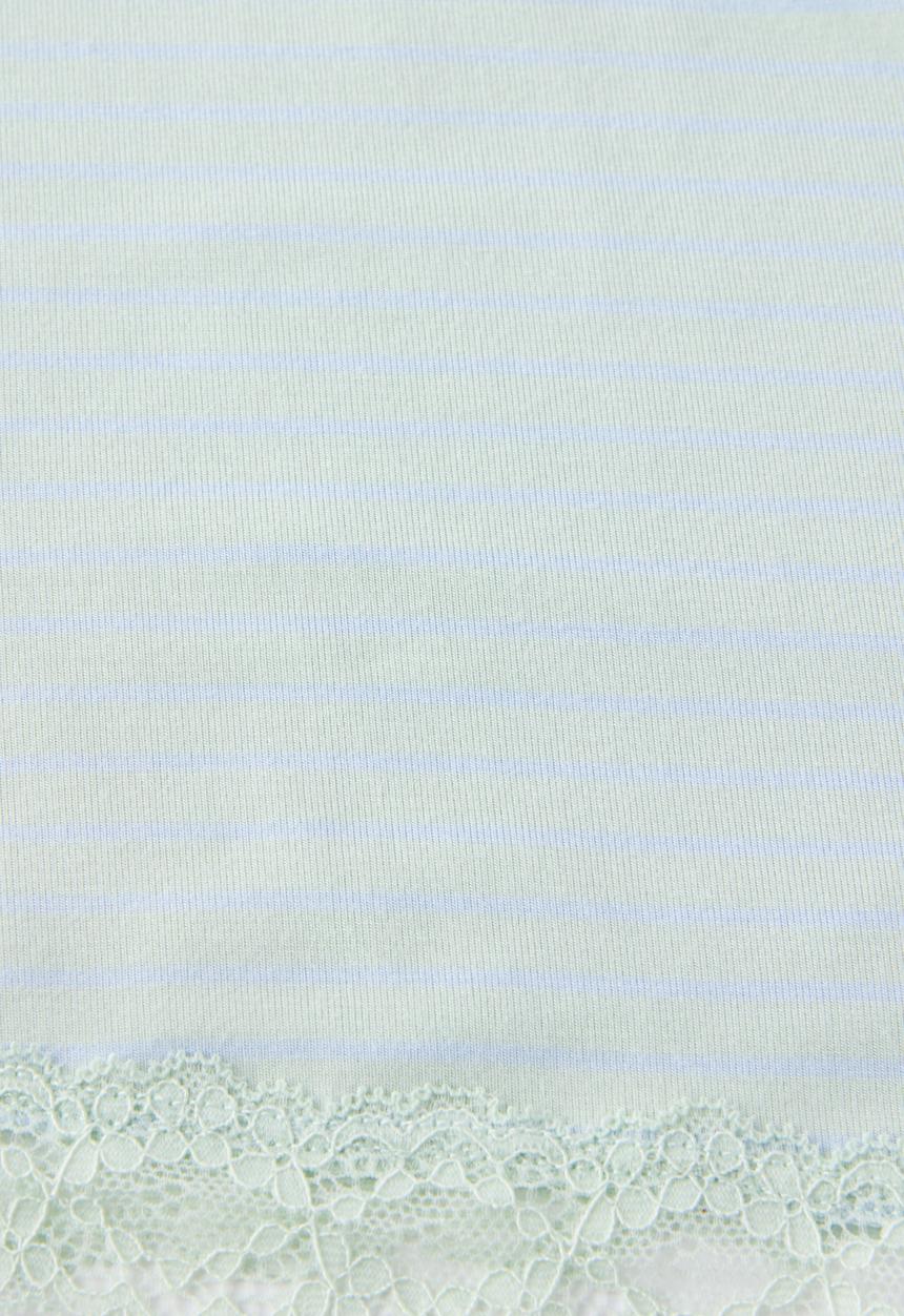 Cotton On - Slinky Soft Babydoll Set - Lucy Stripe Milky Matcha/Violet Blue