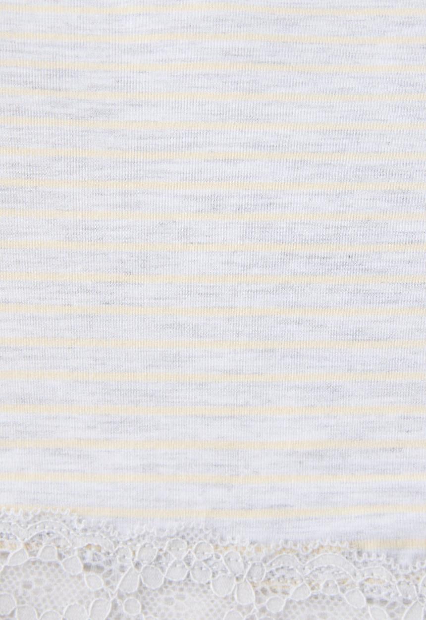 Cotton On - Slinky Soft Babydoll Set - Lucy Stripe Light Grey Marle/Banana Whip