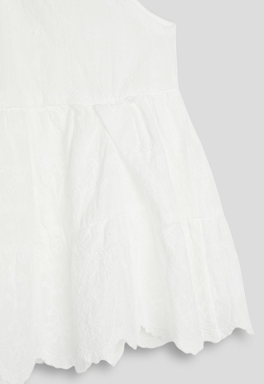 Pop Candy - Anglaise boho-style tunic top - white