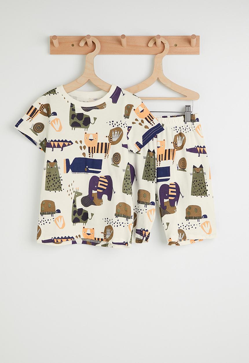 Pop Candy - Aop tee and shorts - off white