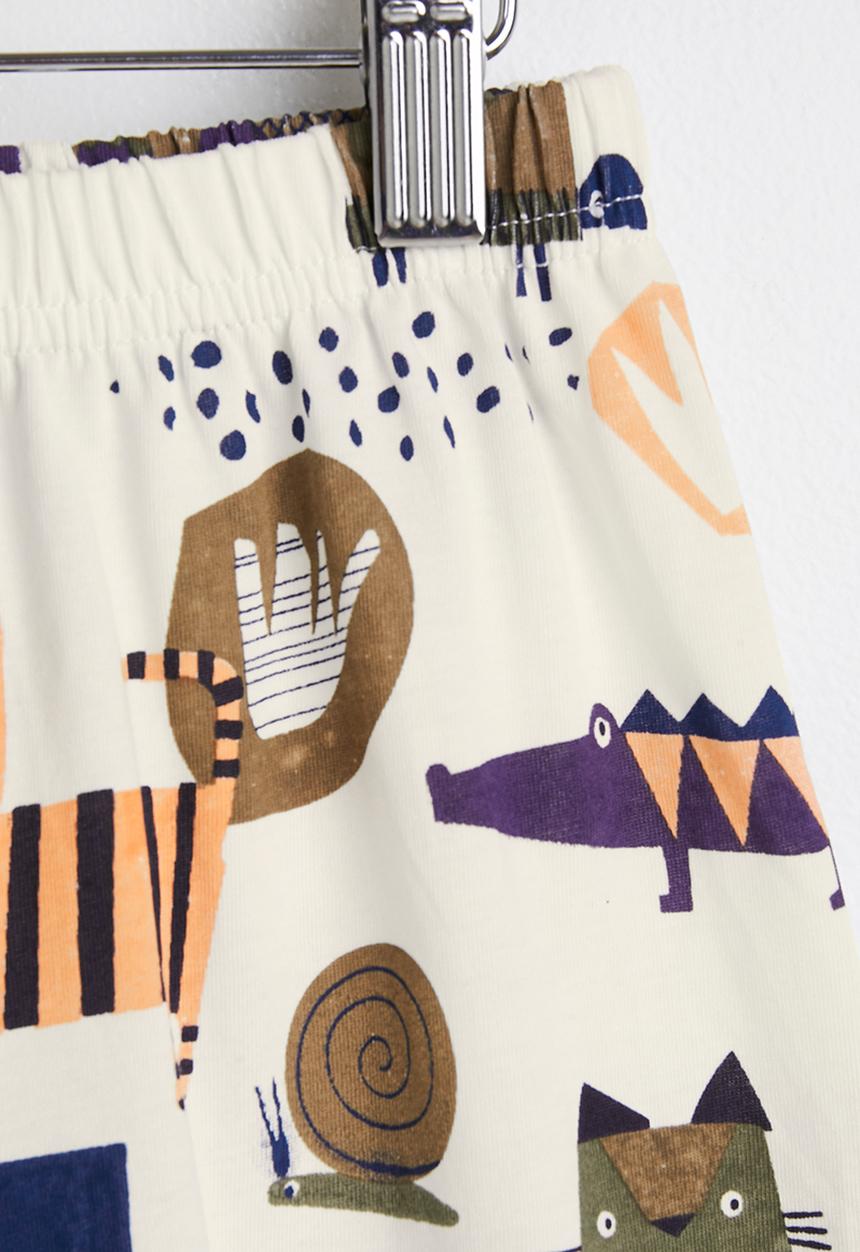 Pop Candy - Aop tee and shorts - off white