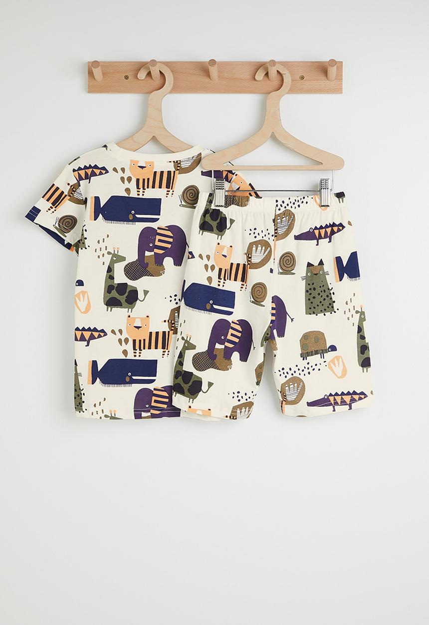 Pop Candy - Aop tee and shorts - off white
