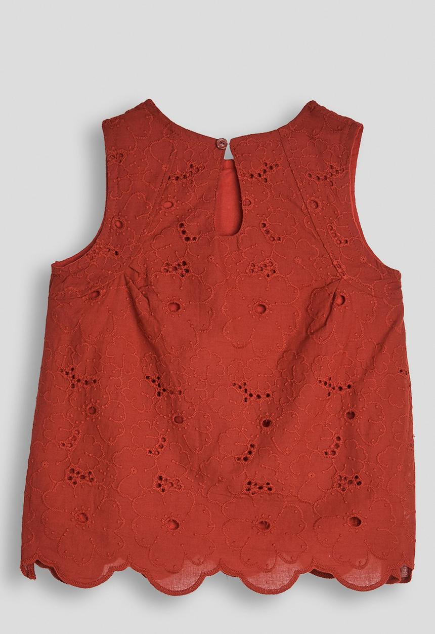 Pop Candy - Anglaise scallop edge flared top - barbados red