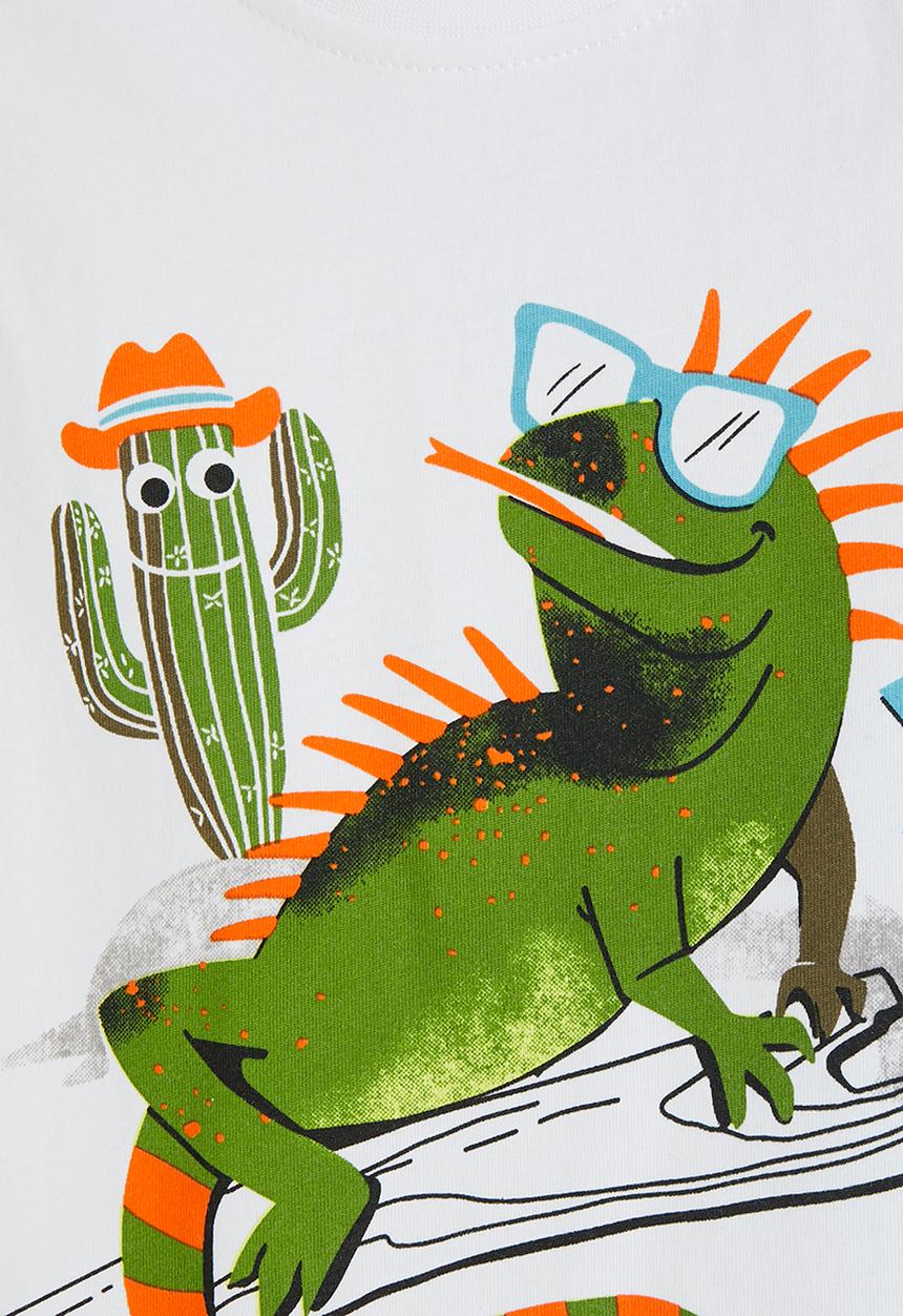 Pop Candy - Iguana graphic tank top with shorts - white/navy
