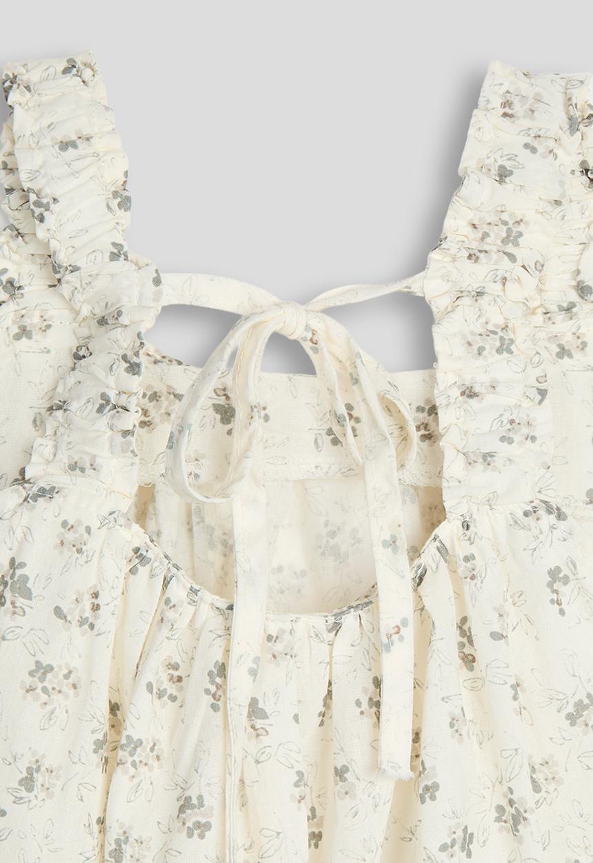 Pop Candy - Elasticated shoulder top - white/floral aop