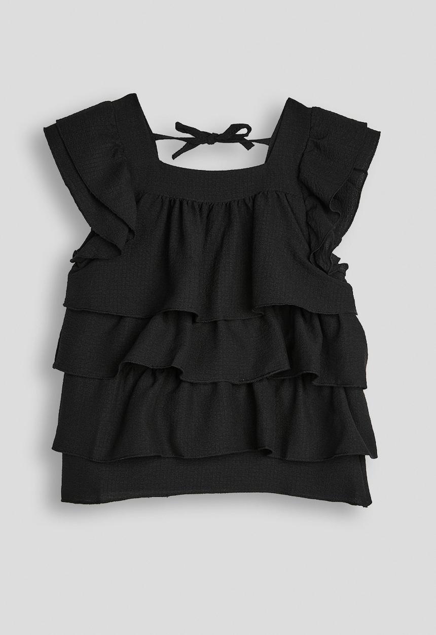 Pop Candy - Frilled blouse - black