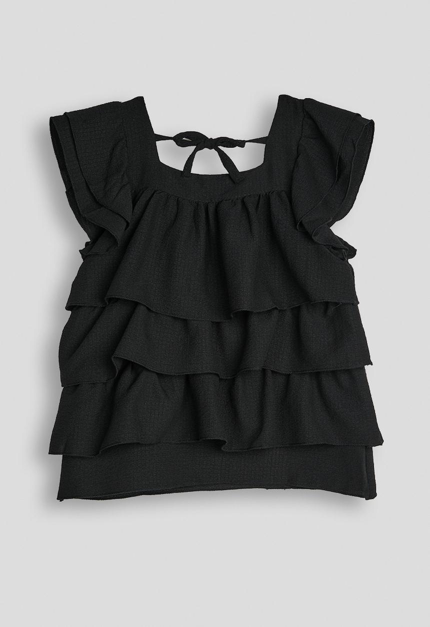 Pop Candy - Frilled blouse - black