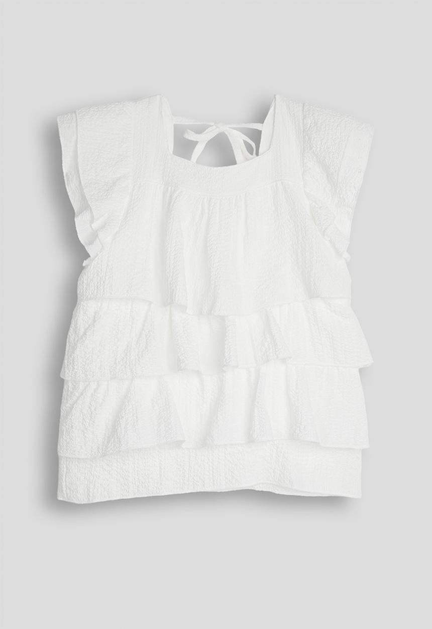 Pop Candy - Frilled blouse - white
