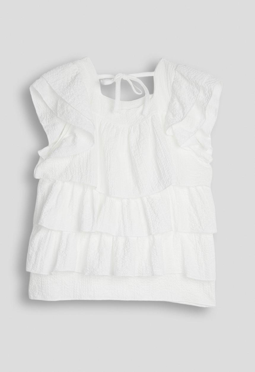 Pop Candy - Frilled blouse - white