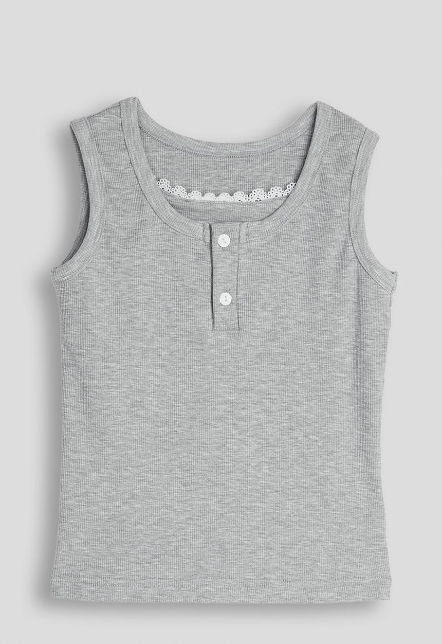 Pop Candy - Henley-style tank top - grey
