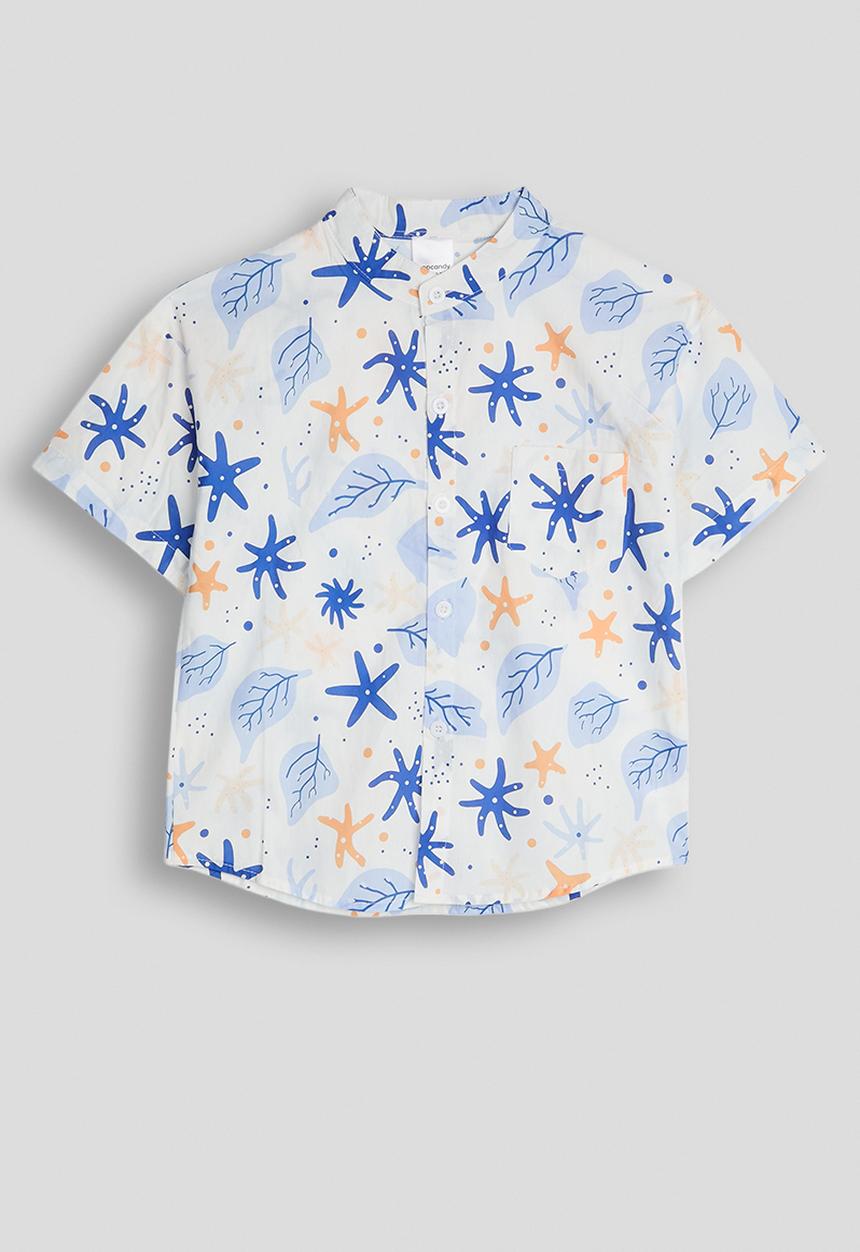 Pop Candy - Leaf aop shirt - white