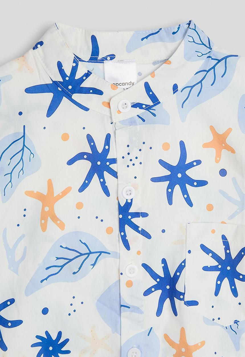 Pop Candy - Leaf aop shirt - white