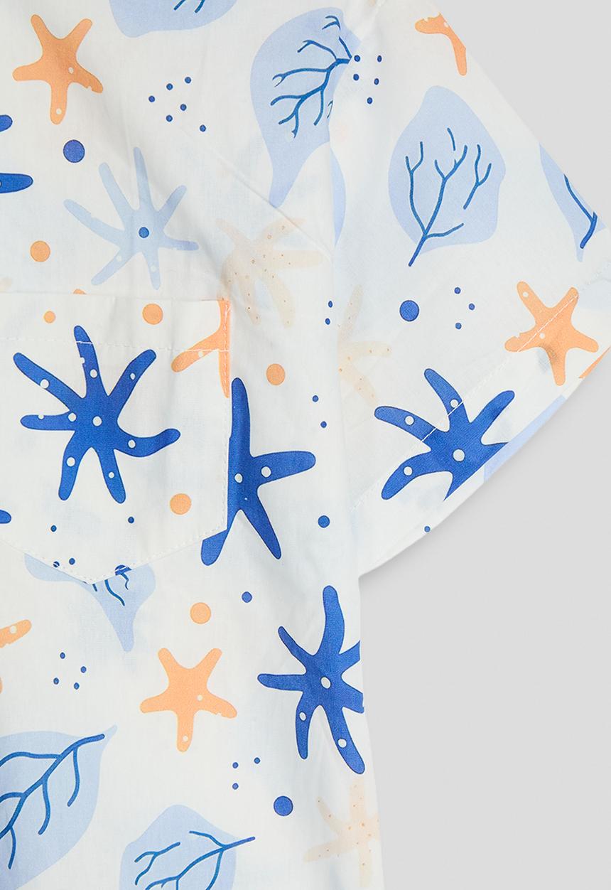 Pop Candy - Leaf aop shirt - white