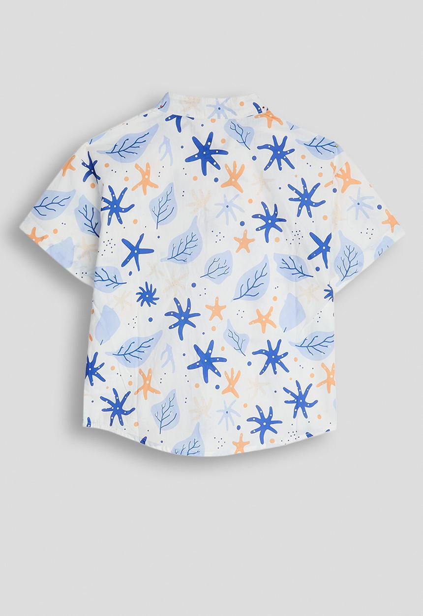 Pop Candy - Leaf aop shirt - white