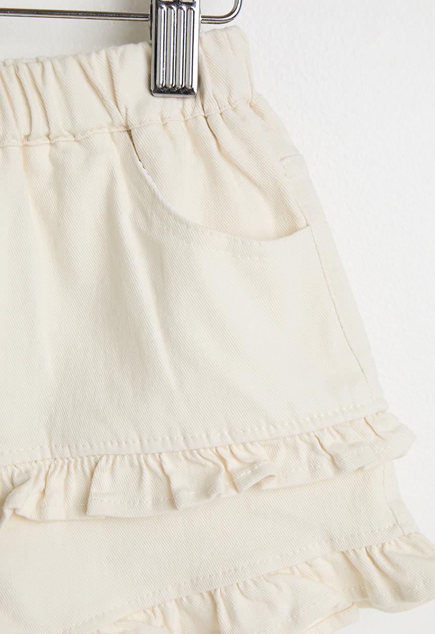Pop Candy - Check halter neck top & ruffle shorts - navy/white
