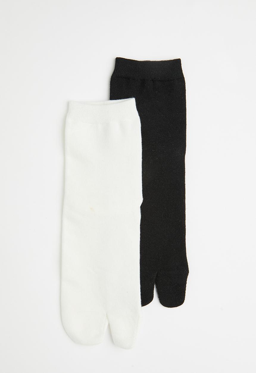 Pop Candy - 2 pack split-toe socks - white/black