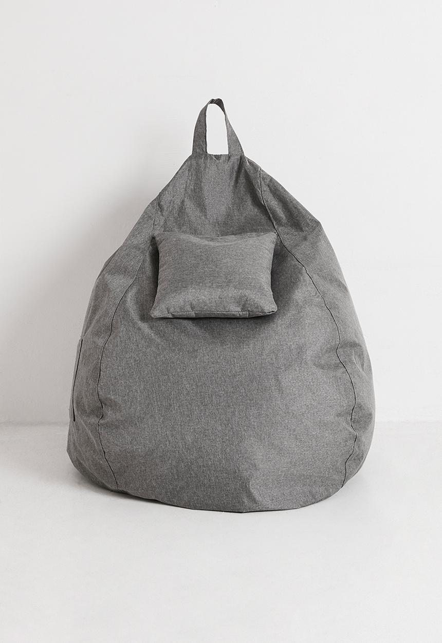 Pop Candy - Bean bag with ottoman - charcoal