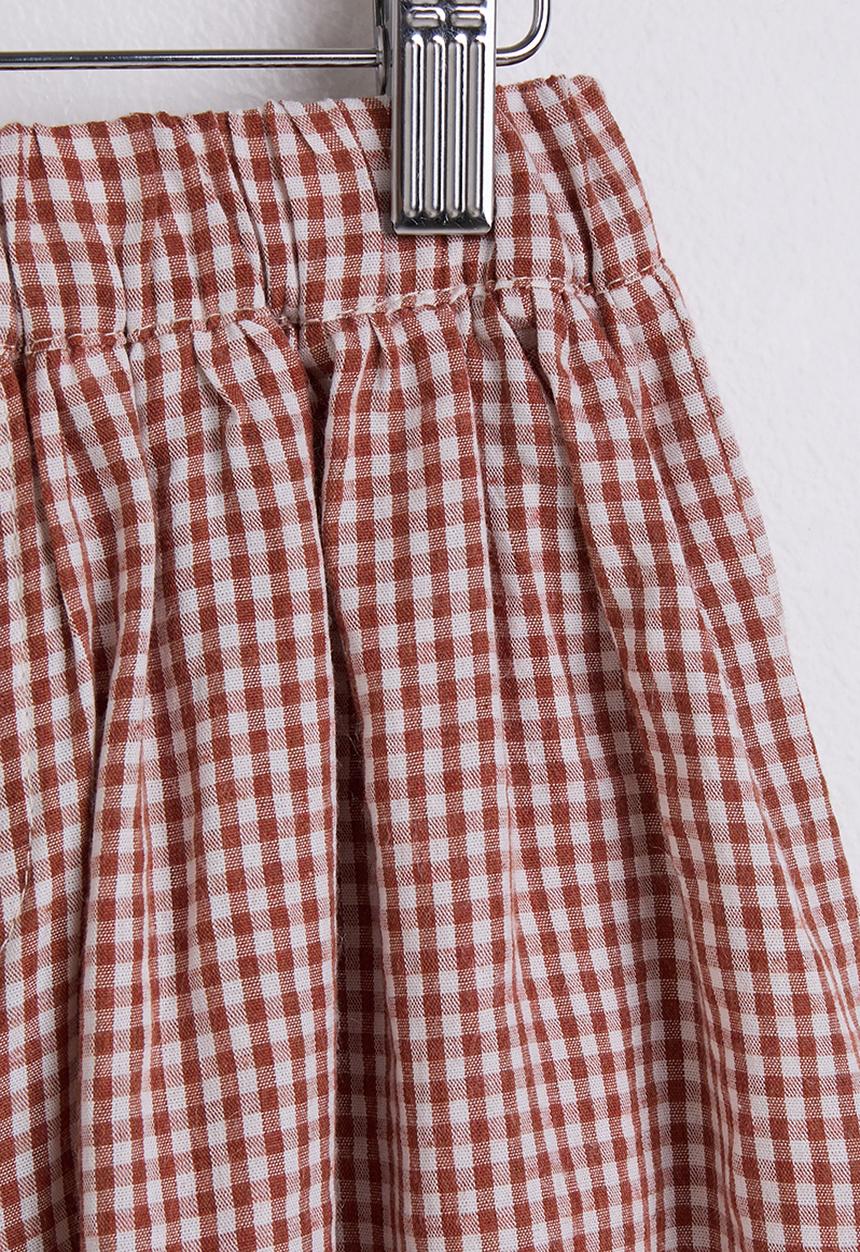 Pop Candy - Gingham ruched top with bermuda shorts - red