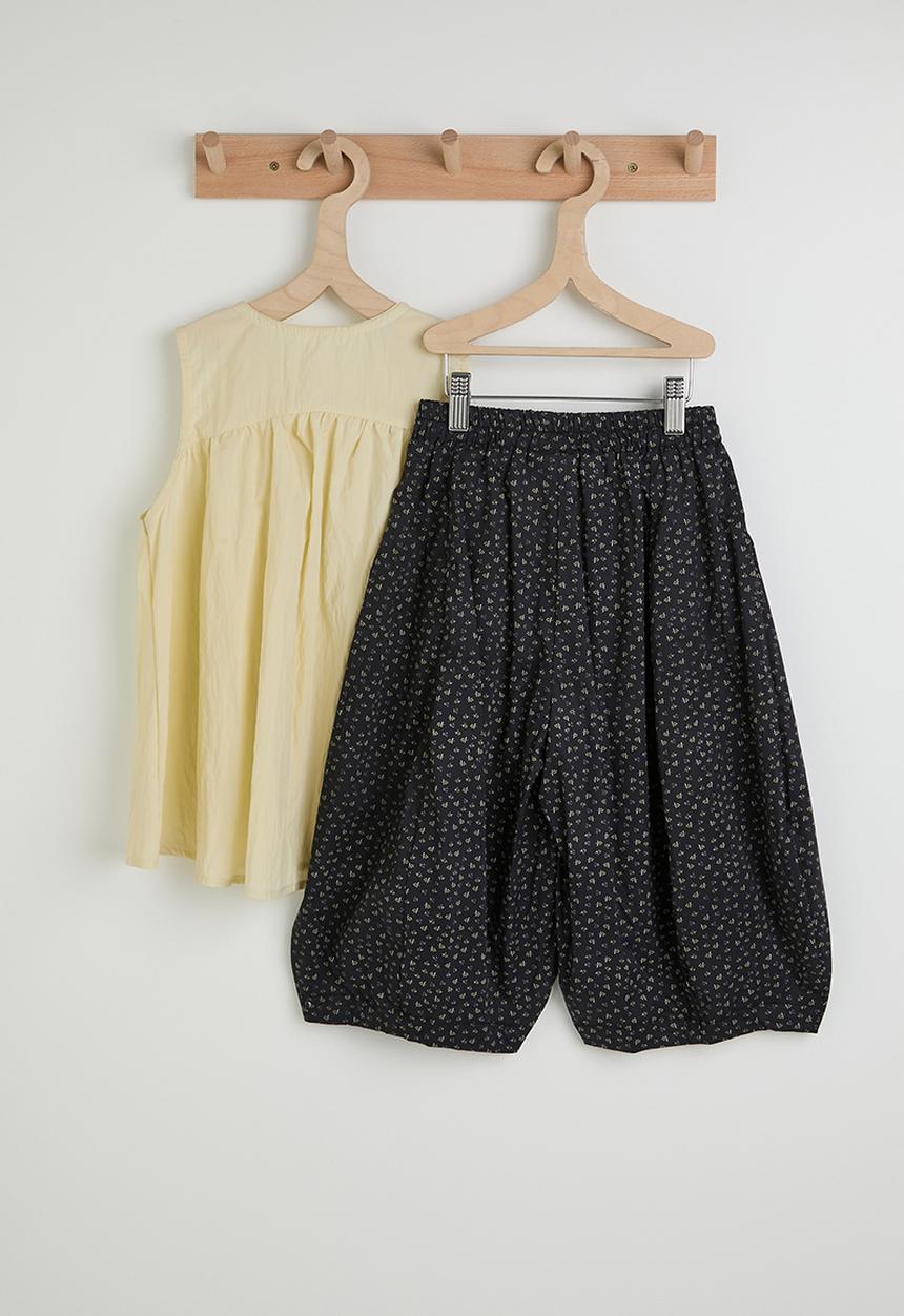 Pop Candy - Empire line blouse with printed barrel pants - light yellow/black