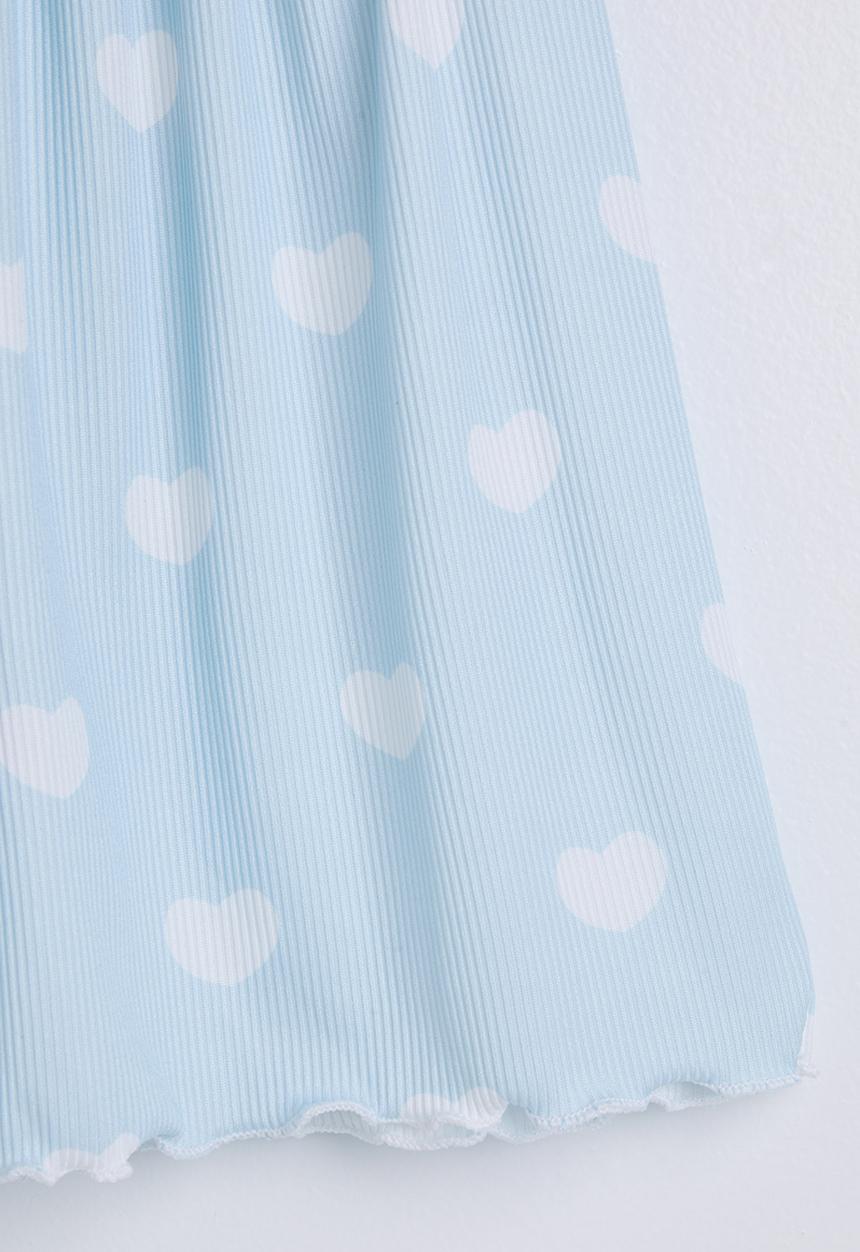 Pop Candy - Heart aop tee and shorts - light blue