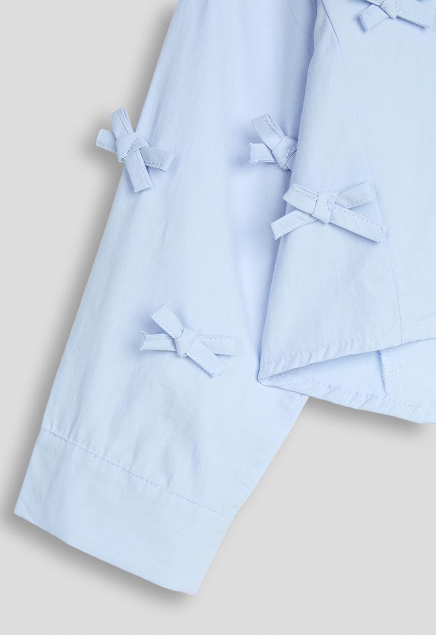 Pop Candy - All-over bow applique shirt - blue