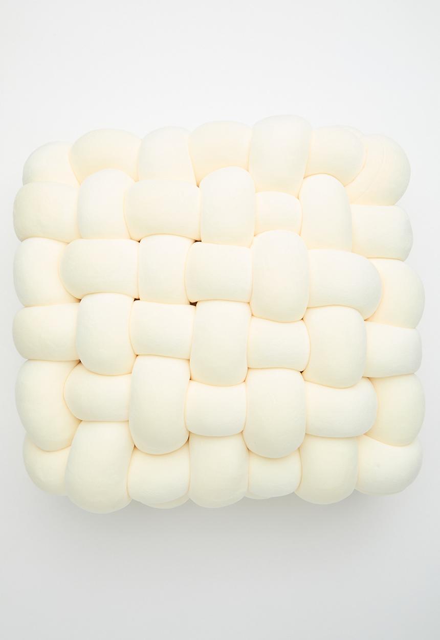 Pop Candy - Mochi minky braided cushion - cream