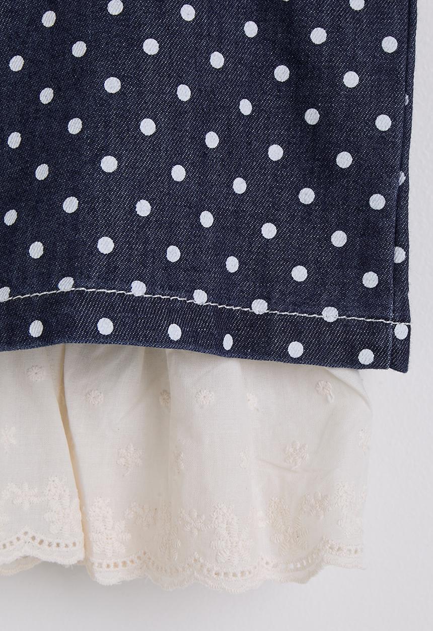 Pop Candy - Denim cami tee & bermuda shorts - blue/white