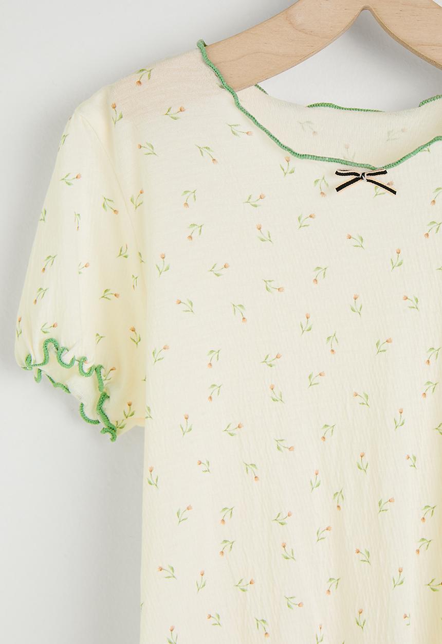 Pop Candy - Aop tee & shorts pj set - white