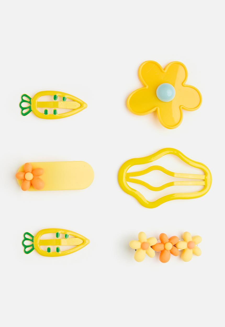 Pop Candy - 6 pc barrette - yellow
