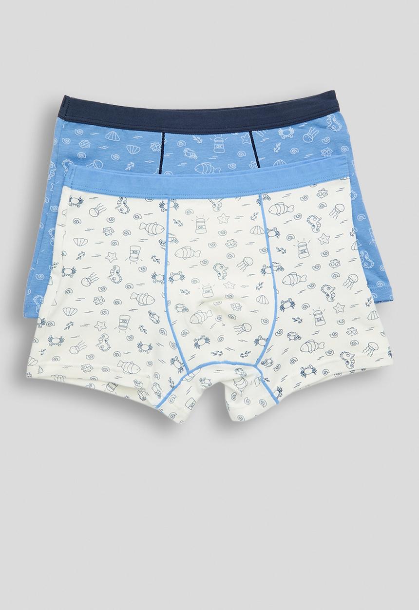 Pop Candy - 2 pack aop trunks - blue/off white