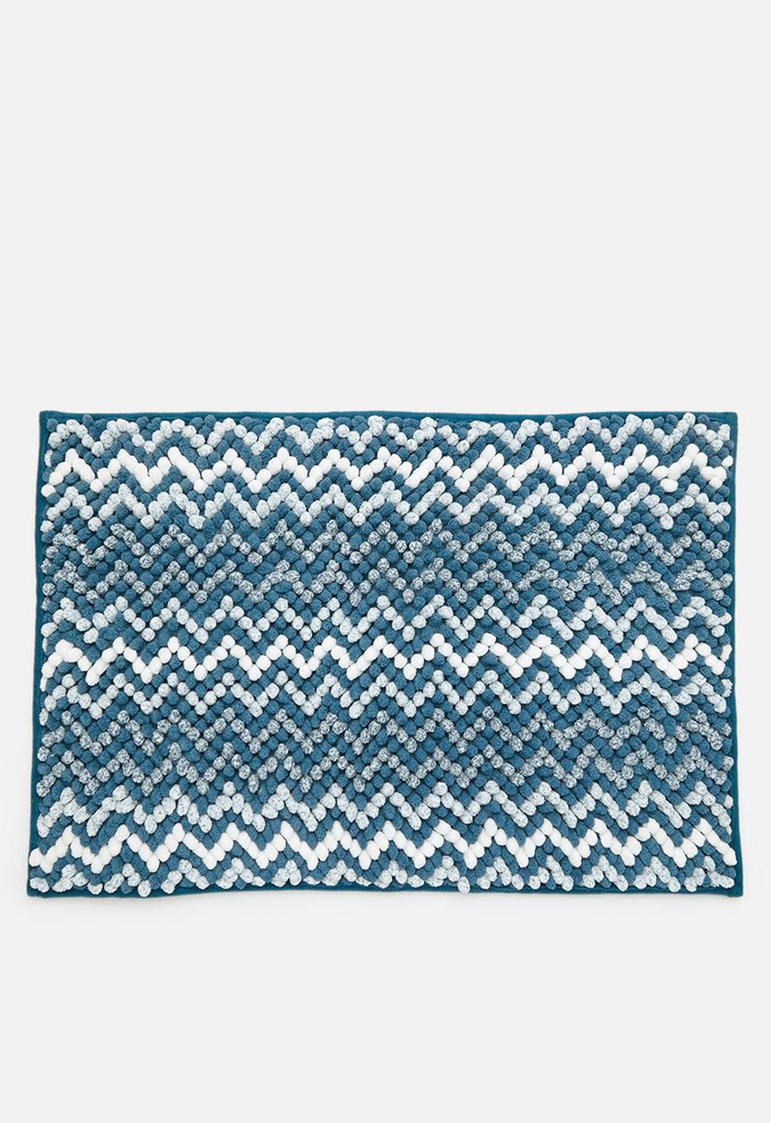 Pop Candy - Bobble chevron design floor mat - blue multi