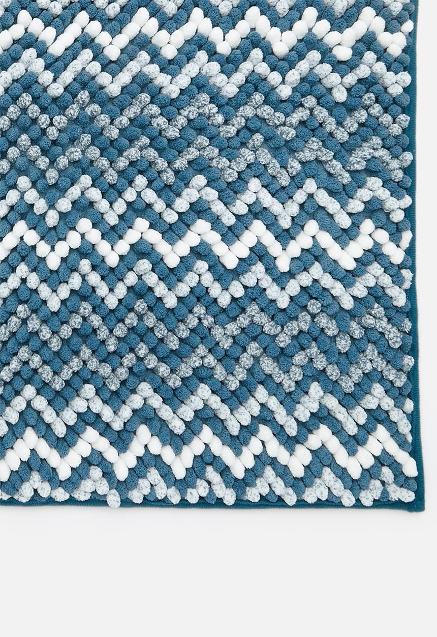 Pop Candy - Bobble chevron design floor mat - blue multi