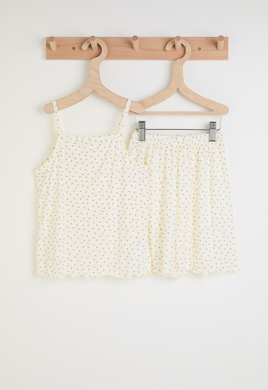 Pop Candy - Aop cami top & shorts - cream