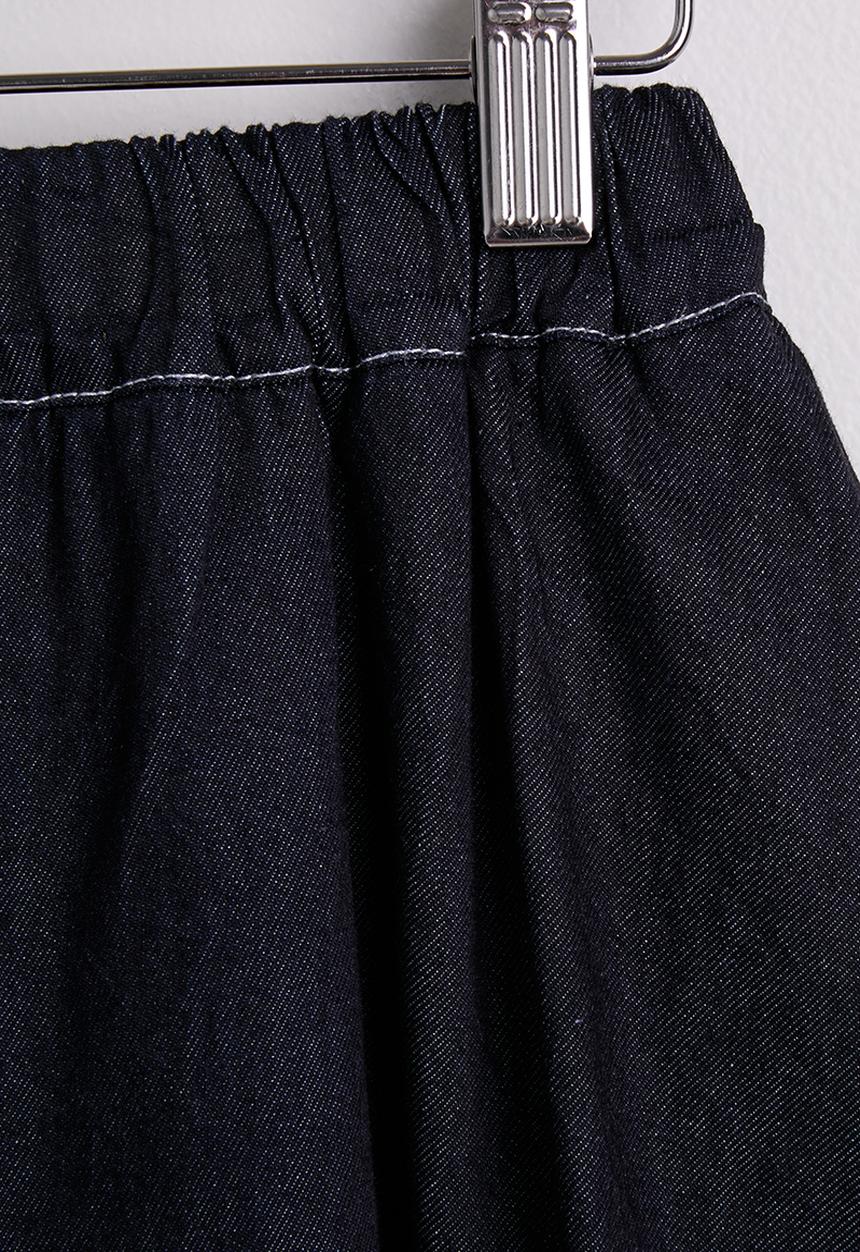 Pop Candy - Denim empire line blouse & bermuda shorts - dark blue