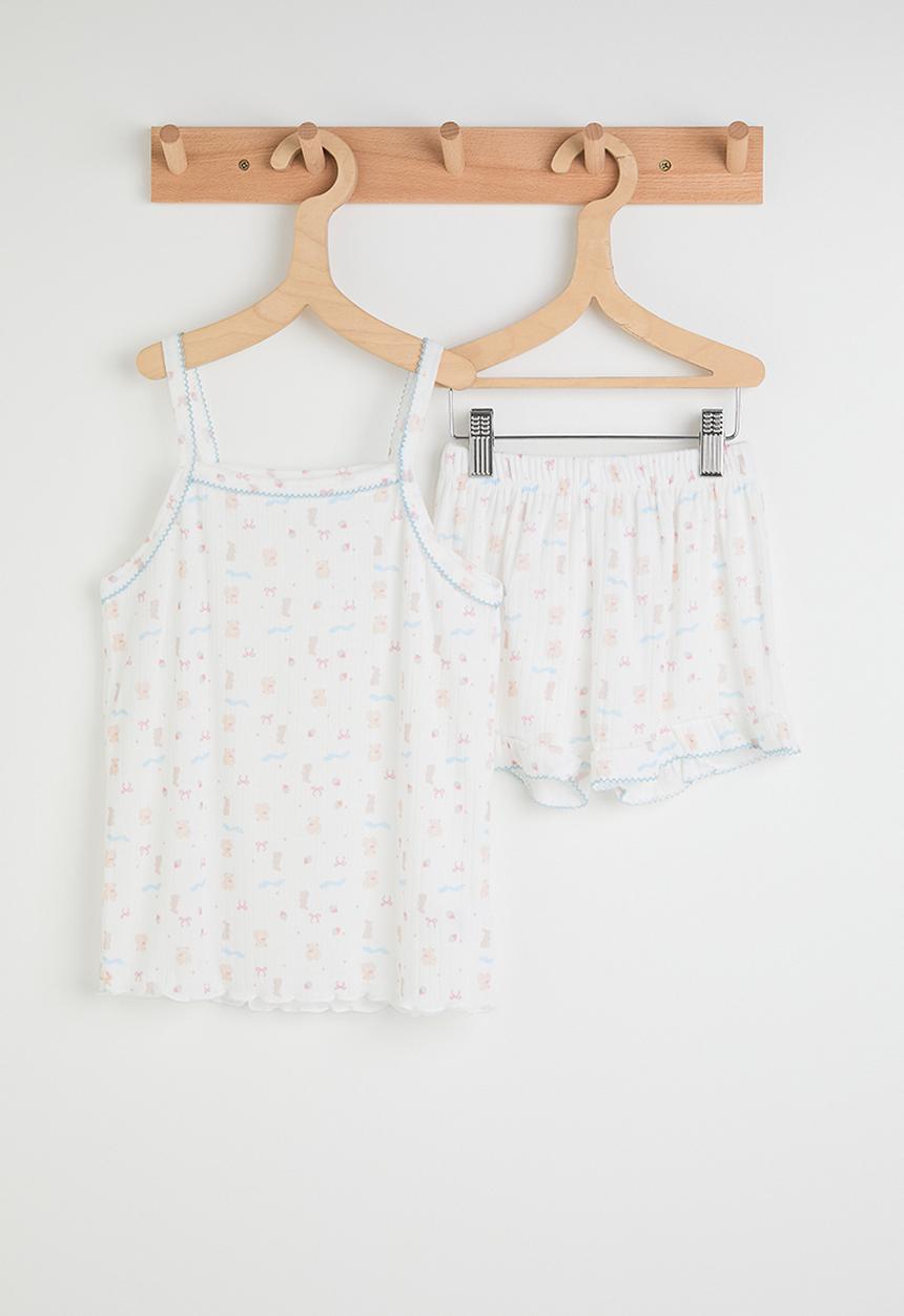 Pop Candy - Aop cami top & shorts - white