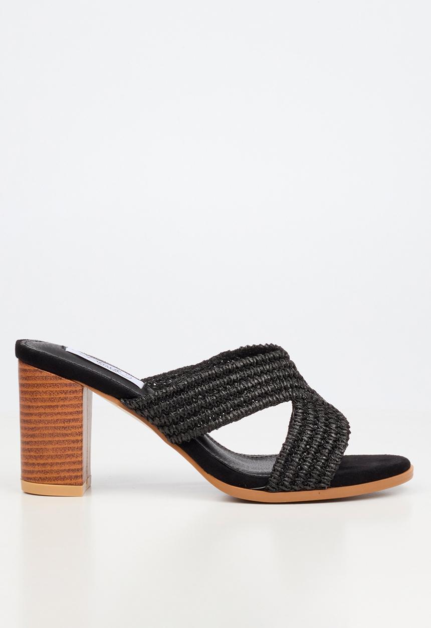 Miss Black - Ambrielle 1 raffia block heel - black