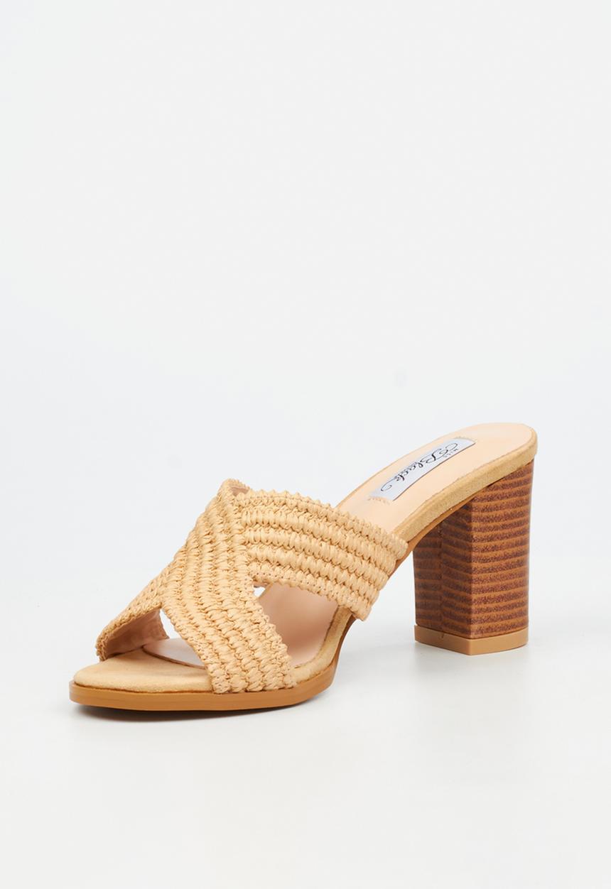 Miss Black - Ambrielle 1 raffia block heel - natural