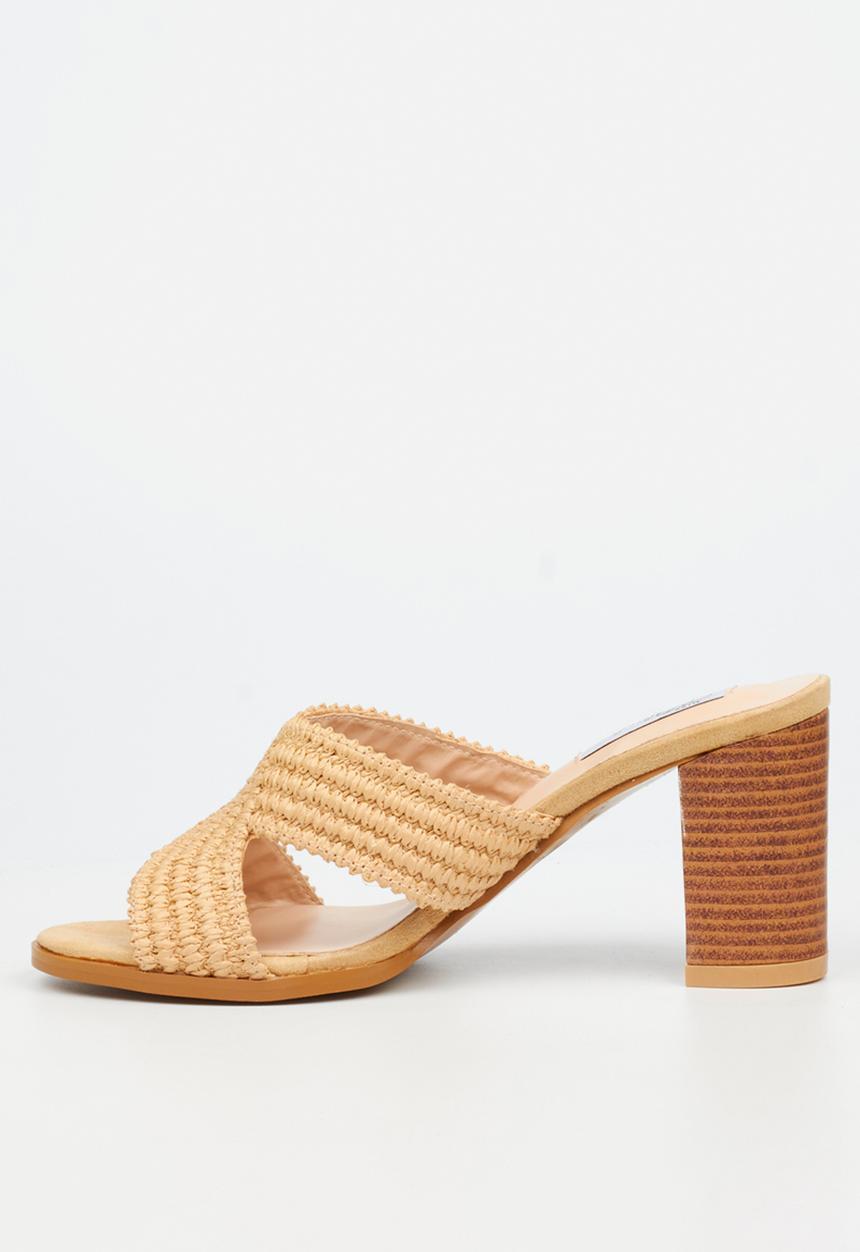 Miss Black - Ambrielle 1 raffia block heel - natural