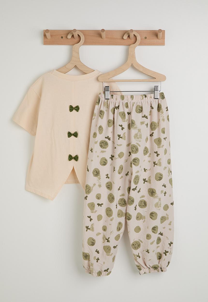 Pop Candy - Graphic tee & jogger pants - off white & aop