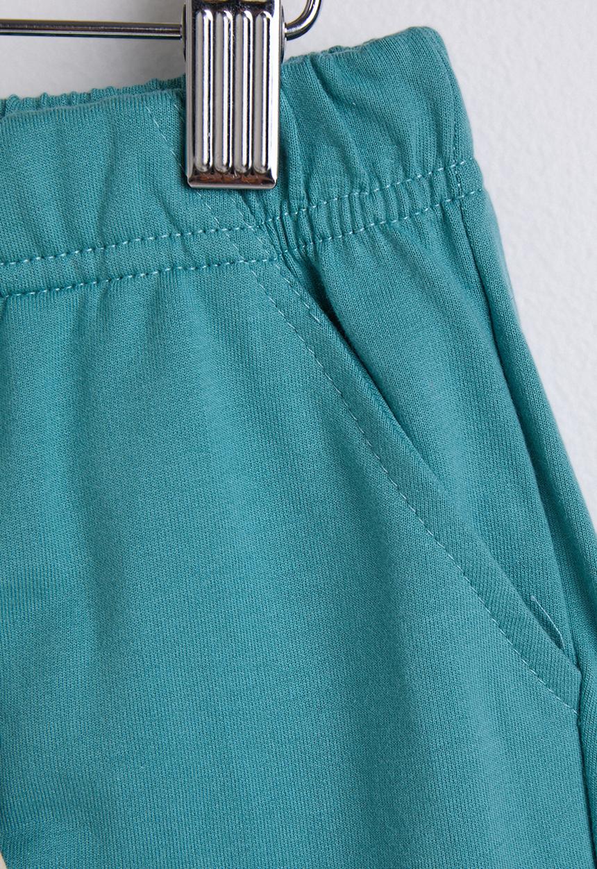 Pop Candy - Dino placement tee with shorts - ivory/sea blue
